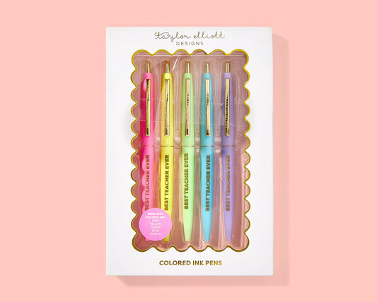 Best Teacher Ever Pens - Set of 5