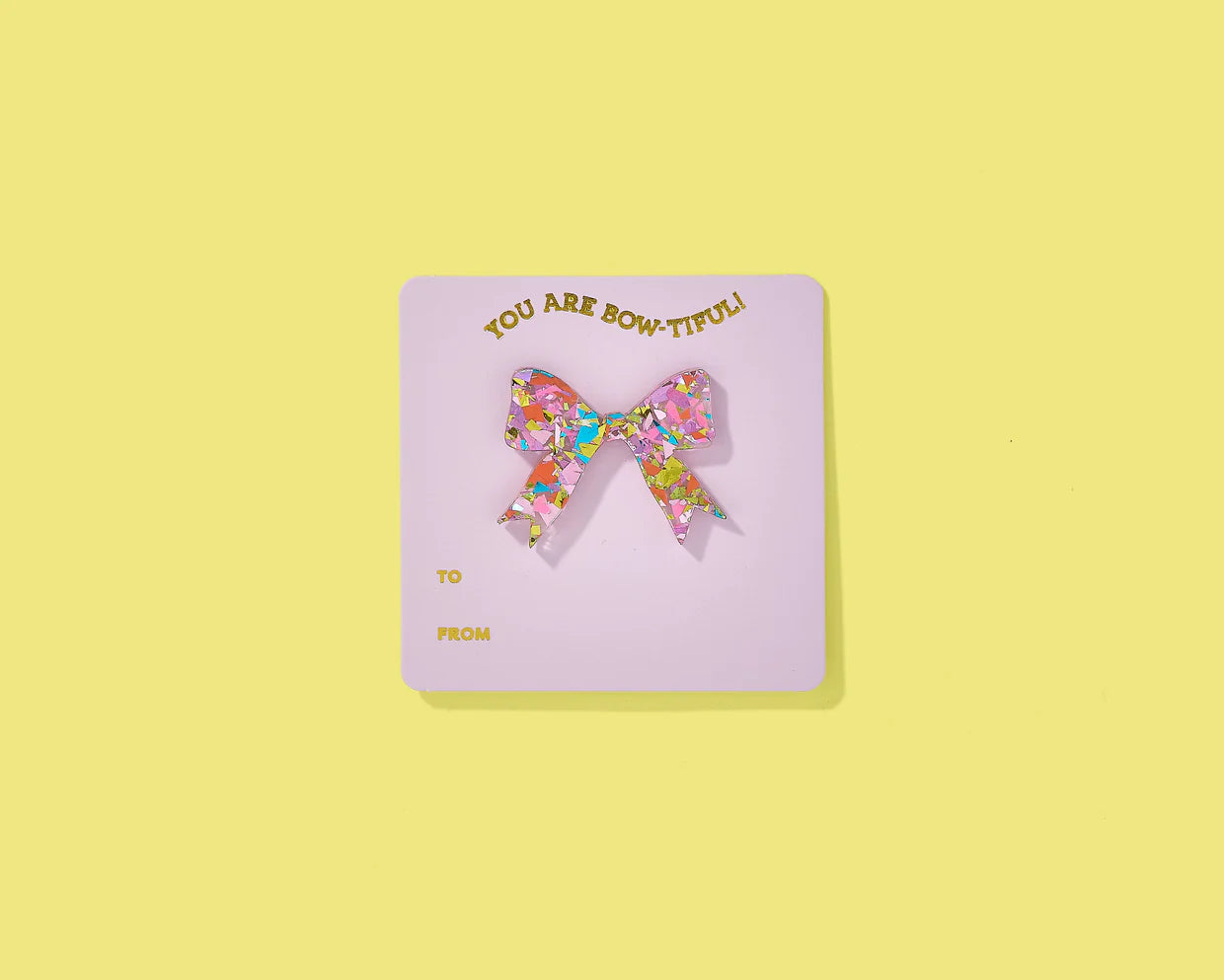 Pin Card - Bow Confetti
