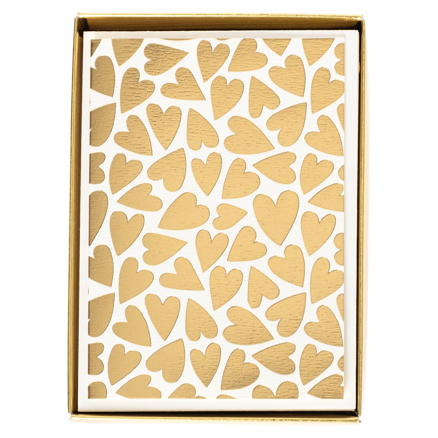 Gold Hearts Boxed Cards