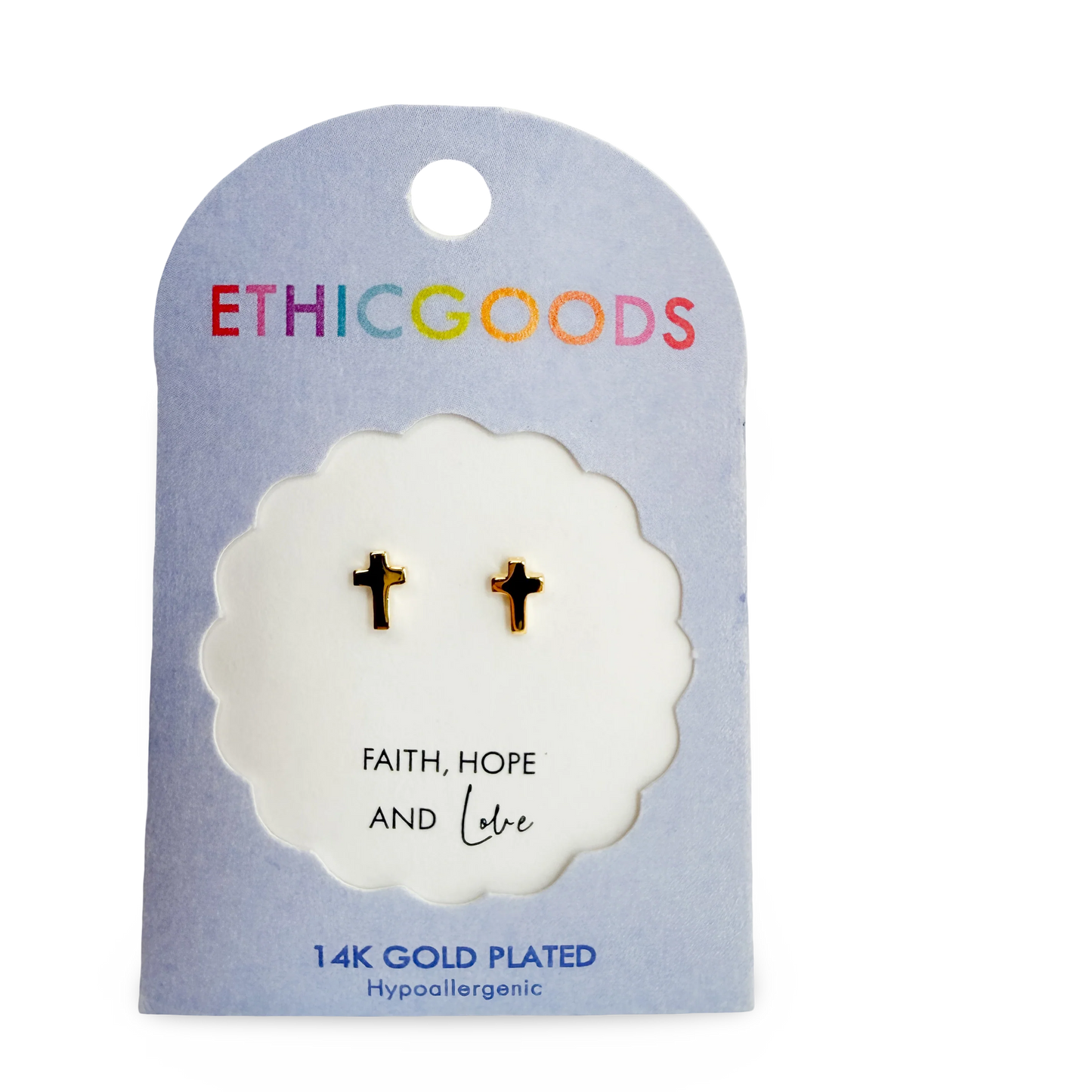 Tiny Stud Earrings - Cross