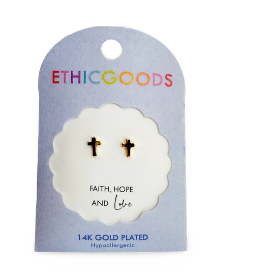 Tiny Stud Earrings - Cross