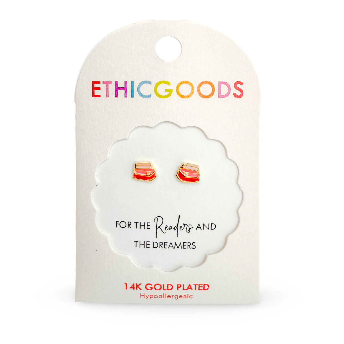 Tiny Stud Earrings - Books