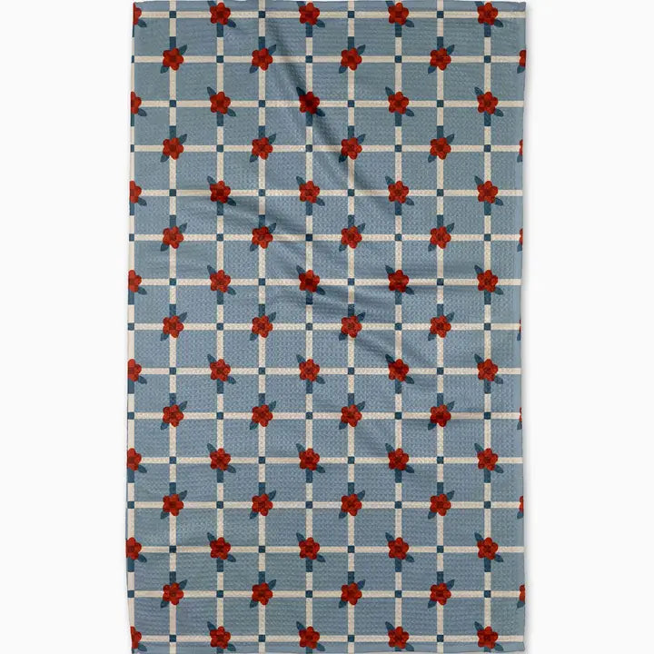 Floral Parade Grid Tea Towel