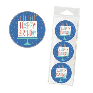 Envelope Seals - Cake on Blue
