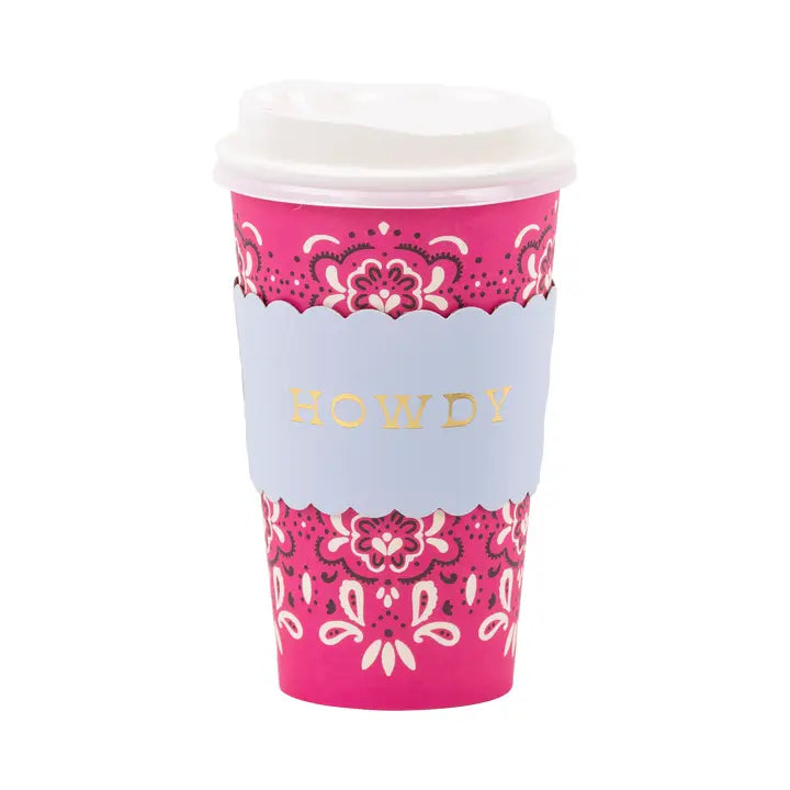 To Go Cups - Cowgirl Pink Bandana