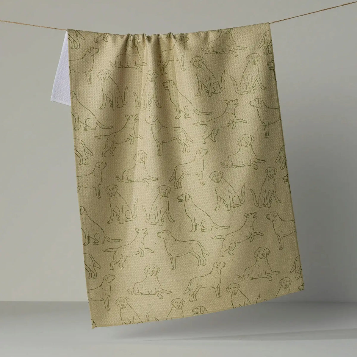Lab Pups Tea Towel - Aloe