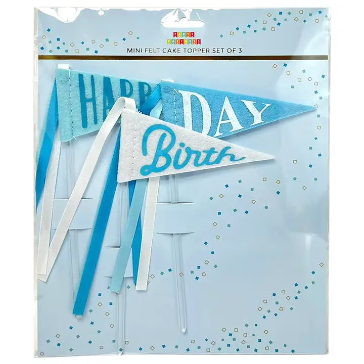 Blue Felt Cake Topper