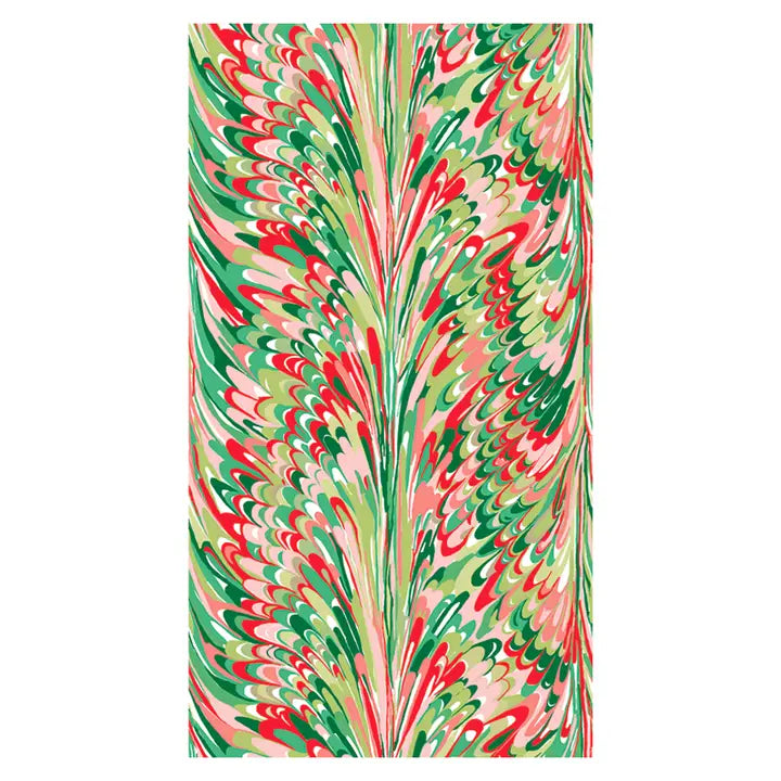 Linen-Feel Guest Towels - Christmas Marble