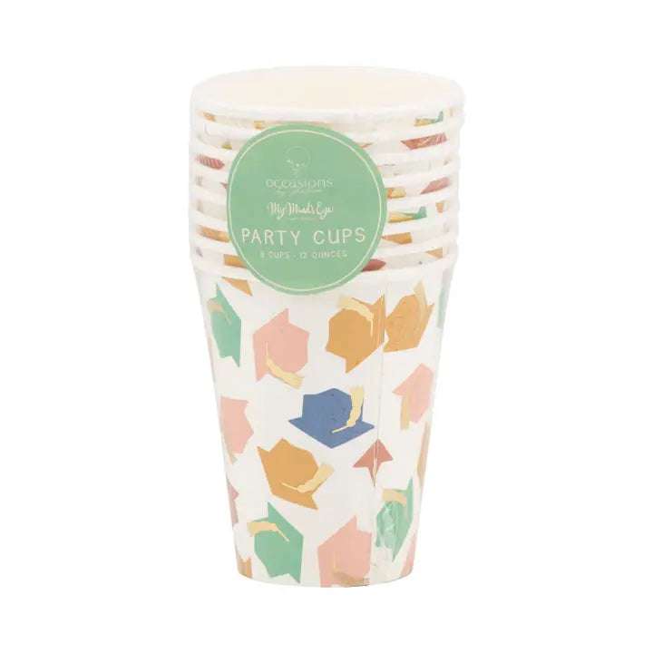 Colorful Graduation Caps Party Cups