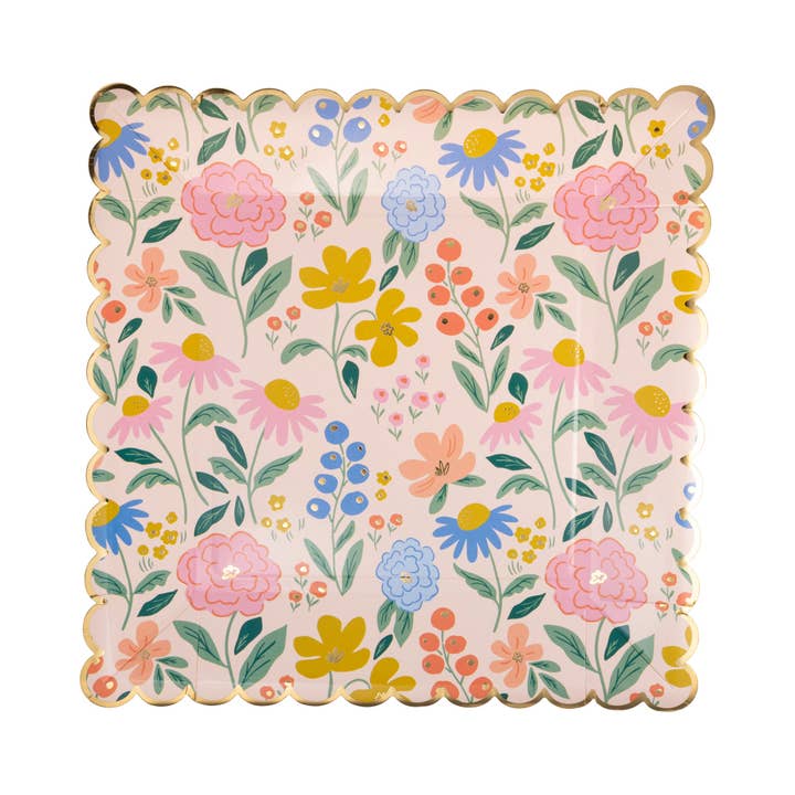 Scalloped Plates - Floral Pattern