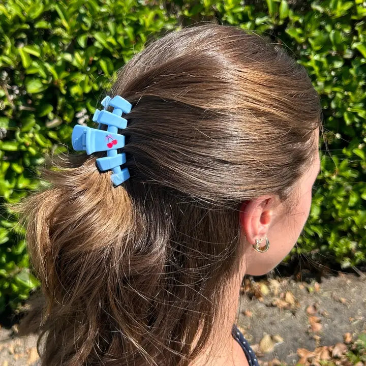 Small Classic Hair Clip - Basket of Cherries