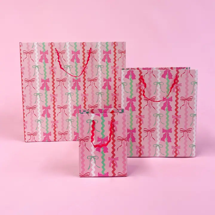 Medium Gift Bag - Holiday Ric Rac Bows