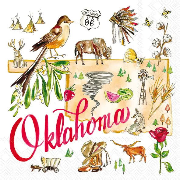 Beverage Napkin - Oklahoma Icons