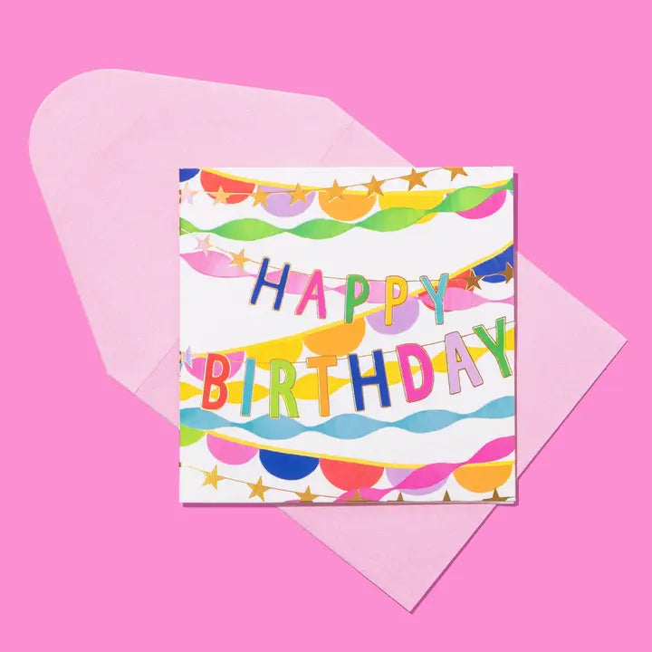 Happy Birthday Banner Enclosure Card