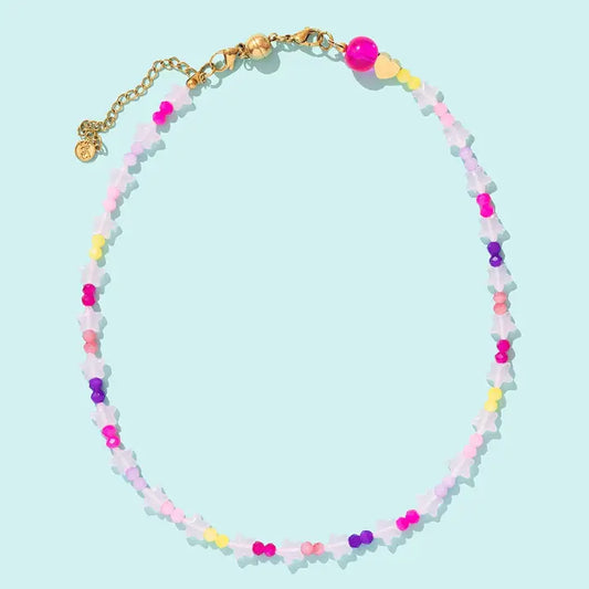 Beaded Necklace - Multi Colored with Stars  - Marla