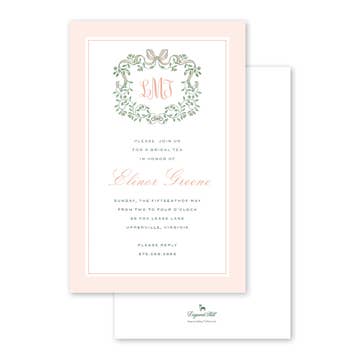 Bunny's Garden Rose Vine Crest Invitation - 10 ct