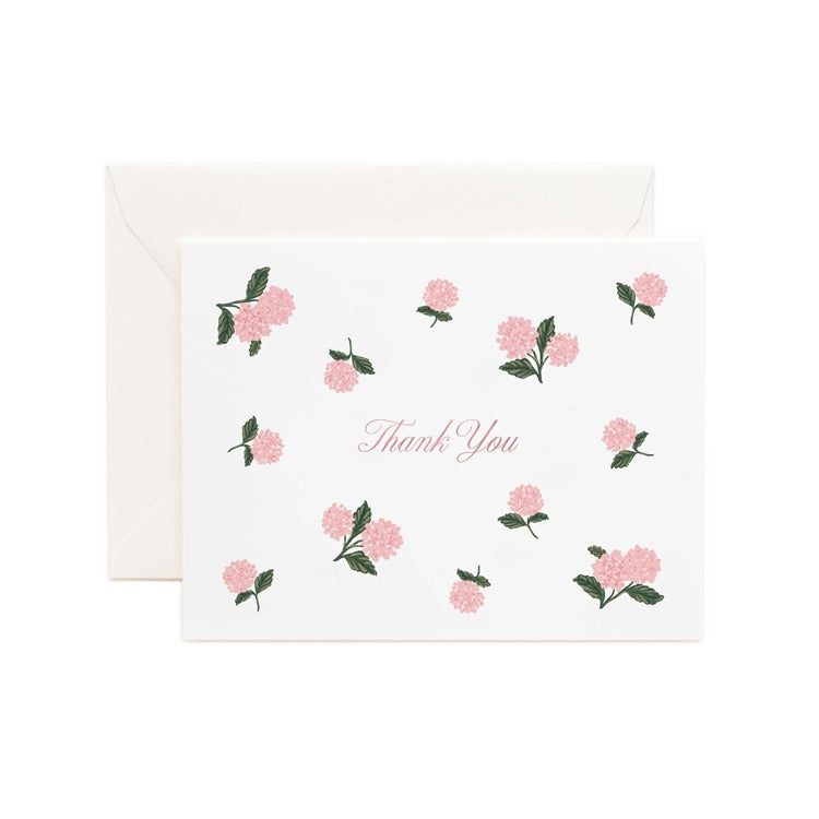 Boxed Set 8ct - Pink Hydrangea Thank You Cards