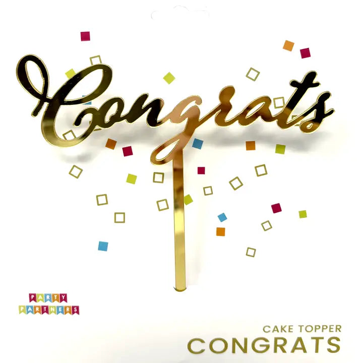 Congrats Gold Cake Topper