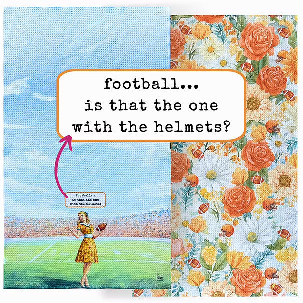 Kitchen Towel - Football Orange