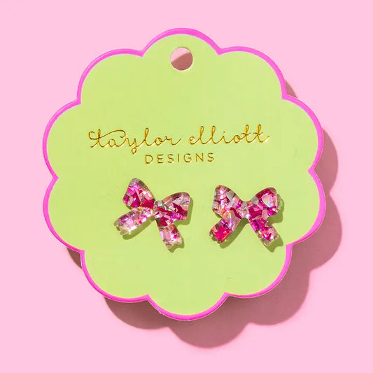 Stud Earrings - Confetti Bow