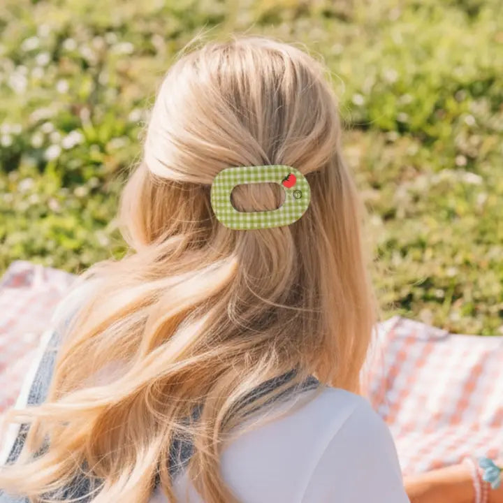 Small Flat Round Hair Clip - Locally Grown Tomato