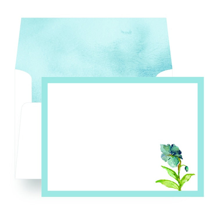 Notecards - Abide Flower Blue