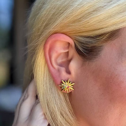 Stud Earrings - Bianca Colorful Starburst