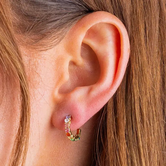 Hallie Colorful Huggie Earrings