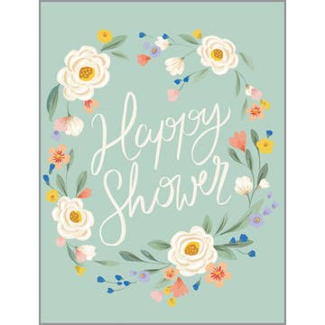 With Scripture Wedding Shower Card - Shower Flower Border