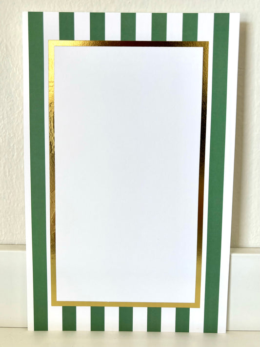 Green Stripe & Gold Foil Invitation - 10CT