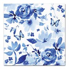 Luncheon Napkin - Indigo Rosettes