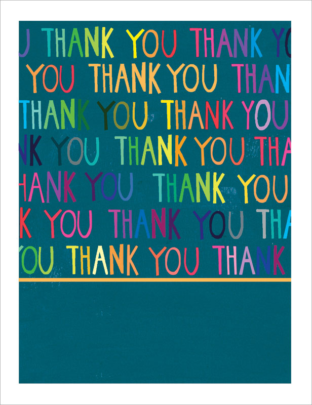 Greeting Card - Rainbow Text Thank You