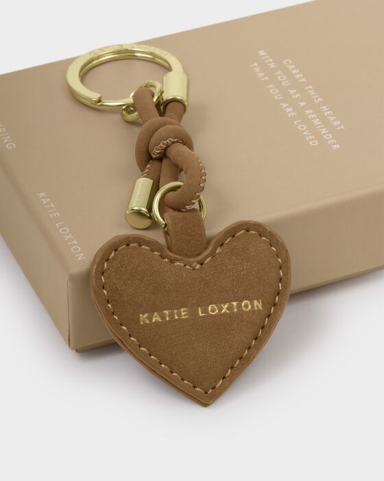 Key To My Heart Keychain - Caramel Suedette