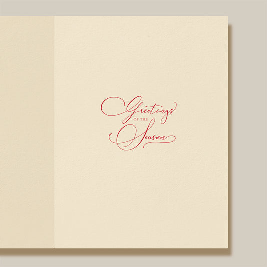 Engraved Holiday Cards - Christmas Morning Wreath