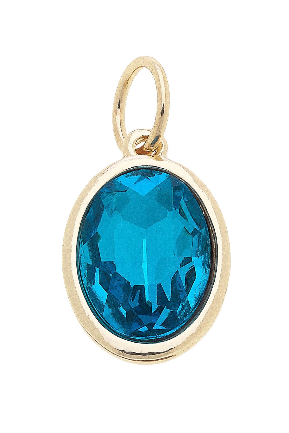 Birthstone Charm - March Aquamarine