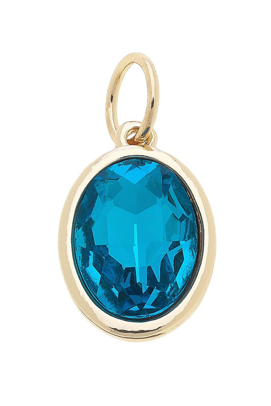 Birthstone Charm - March Aquamarine