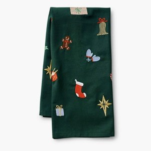 Tea Towel Embroidered - Signs of the Season