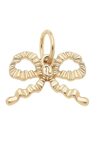 Charm - Ruffled Bow - Gold