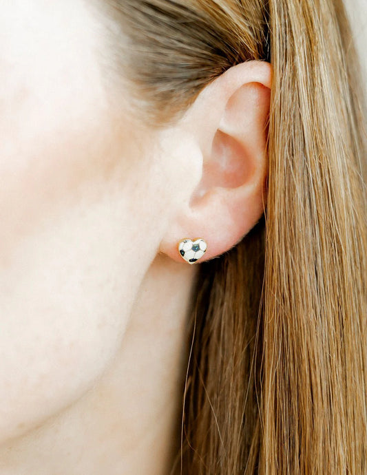 Screwback Stud Earrings - Soccer