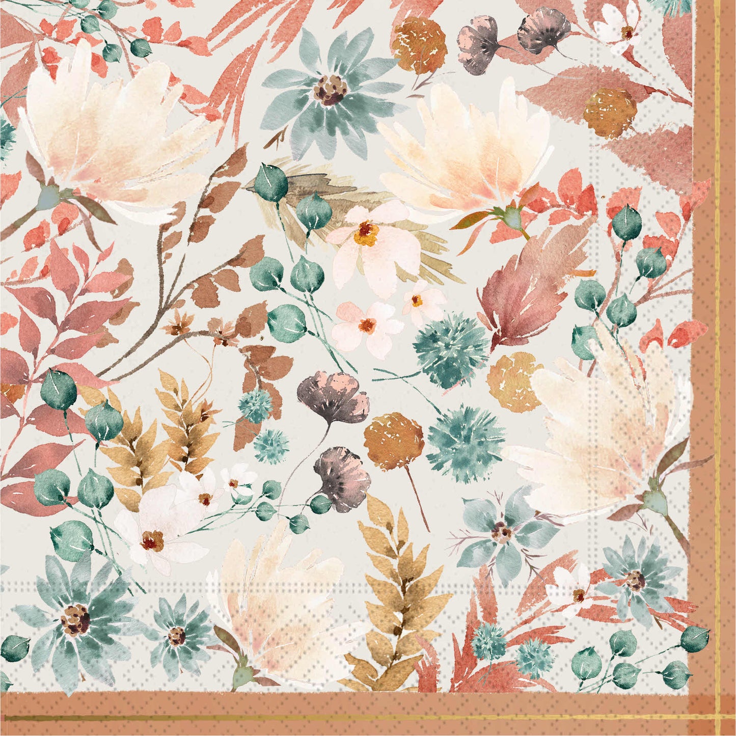 Luncheon Napkin - Boho Autumn Floral
