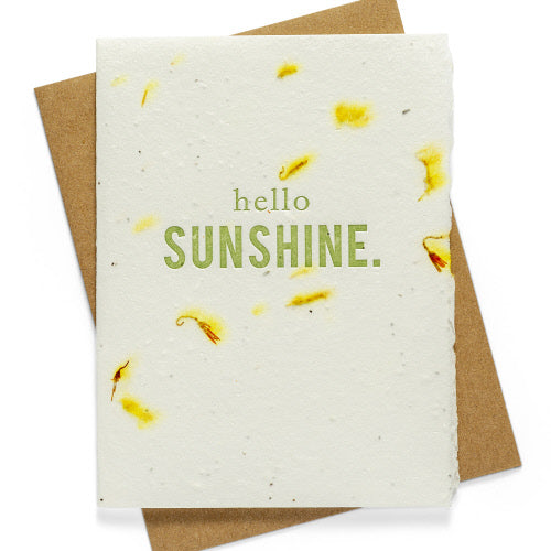 Hello Sunshine Seed Paper Letterpress Card