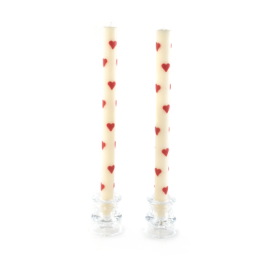 Heart Dinner Candles - Set of 2