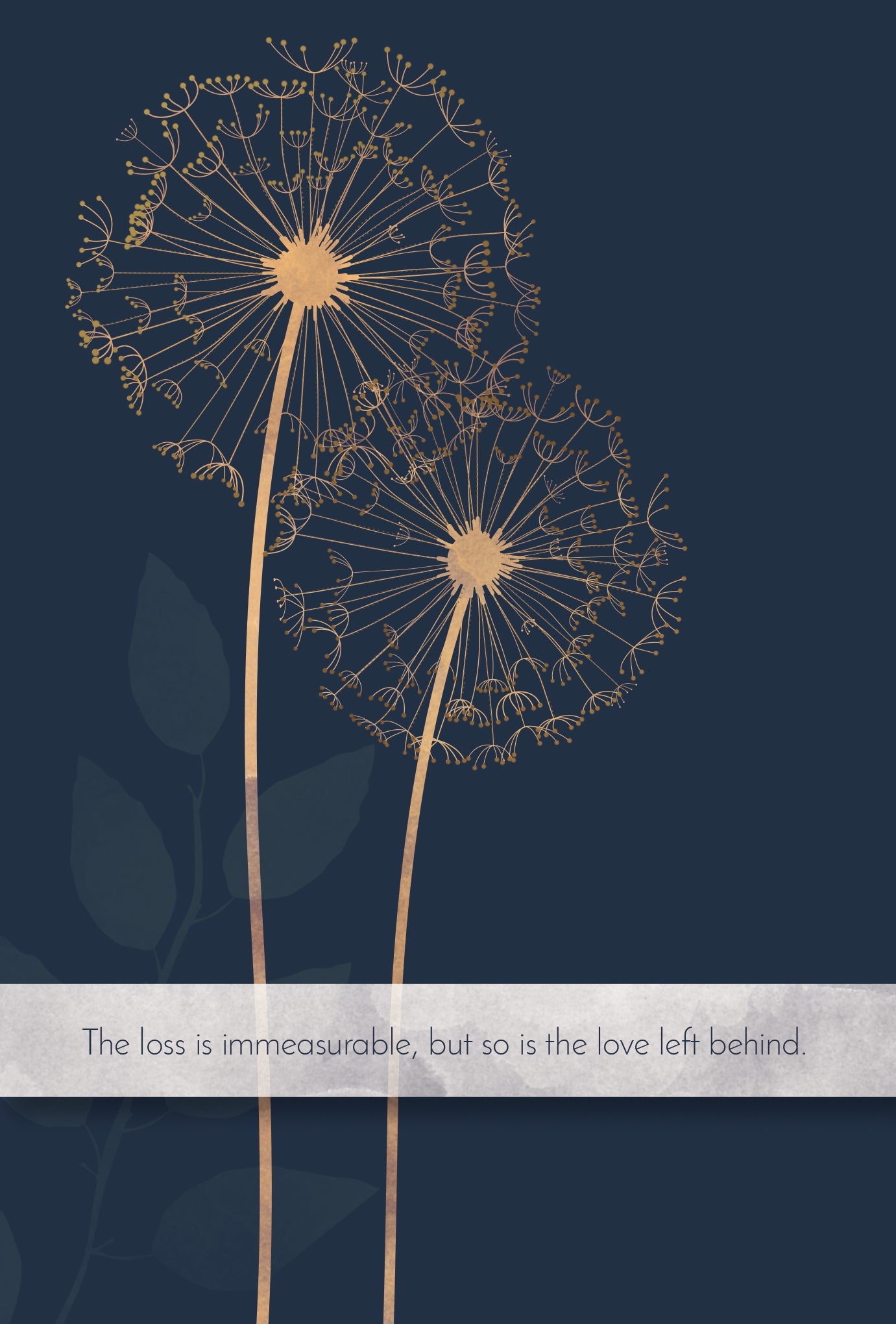Sympathy Card Dandelions - Husband