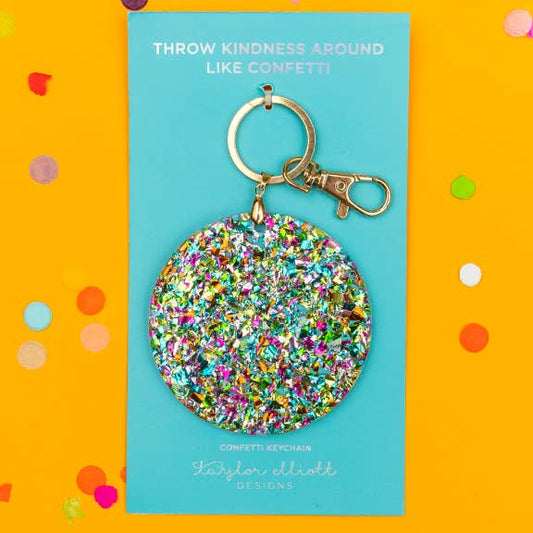 Confetti Acrylic Circle Keychain
