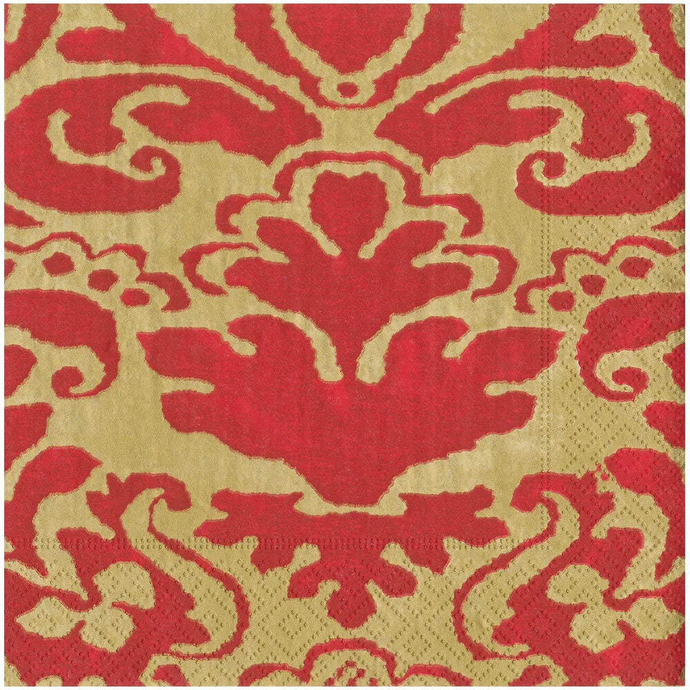 Dinner Napkins - Palazzo In Red And Gold