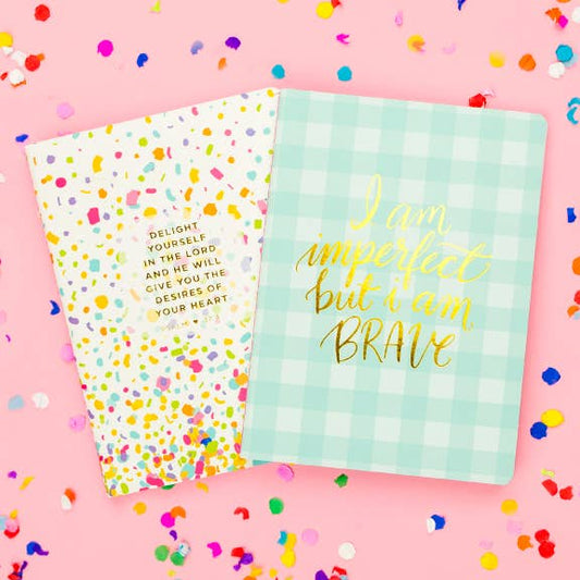 Confetti & Gingham Prayer Notebook Set - Set of 2