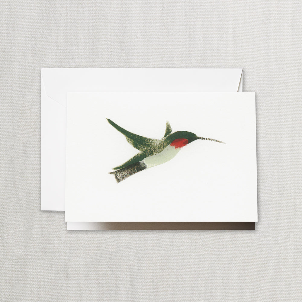 Brushstroke Hummingbird Notes on Pearl White