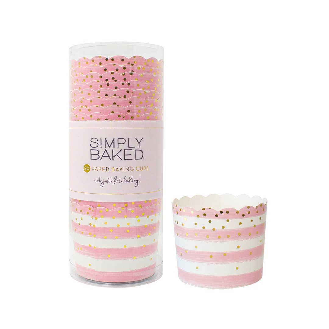 Large Baking Cups - Pink Confetti Foil