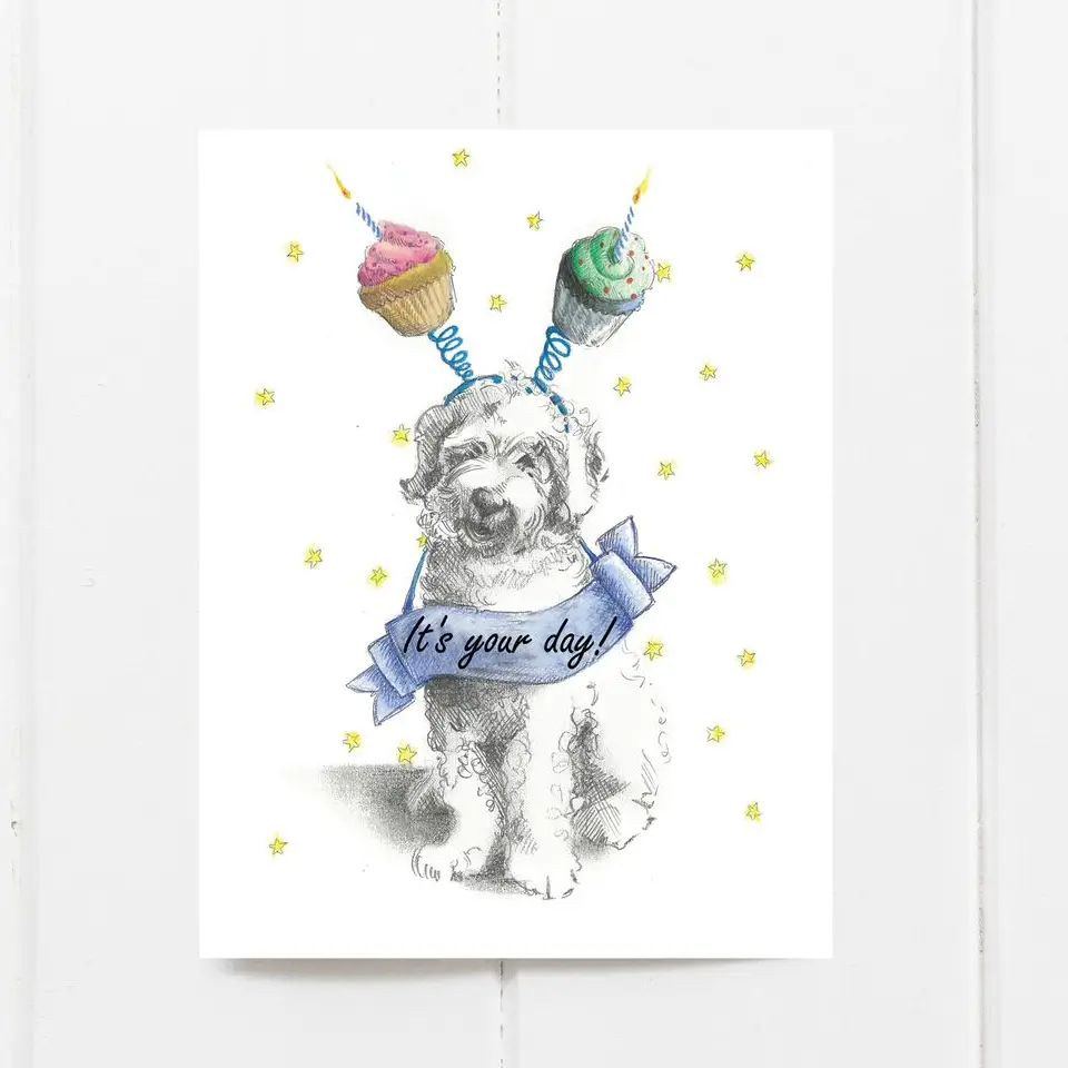 Cupcake Doodle Birthday Card
