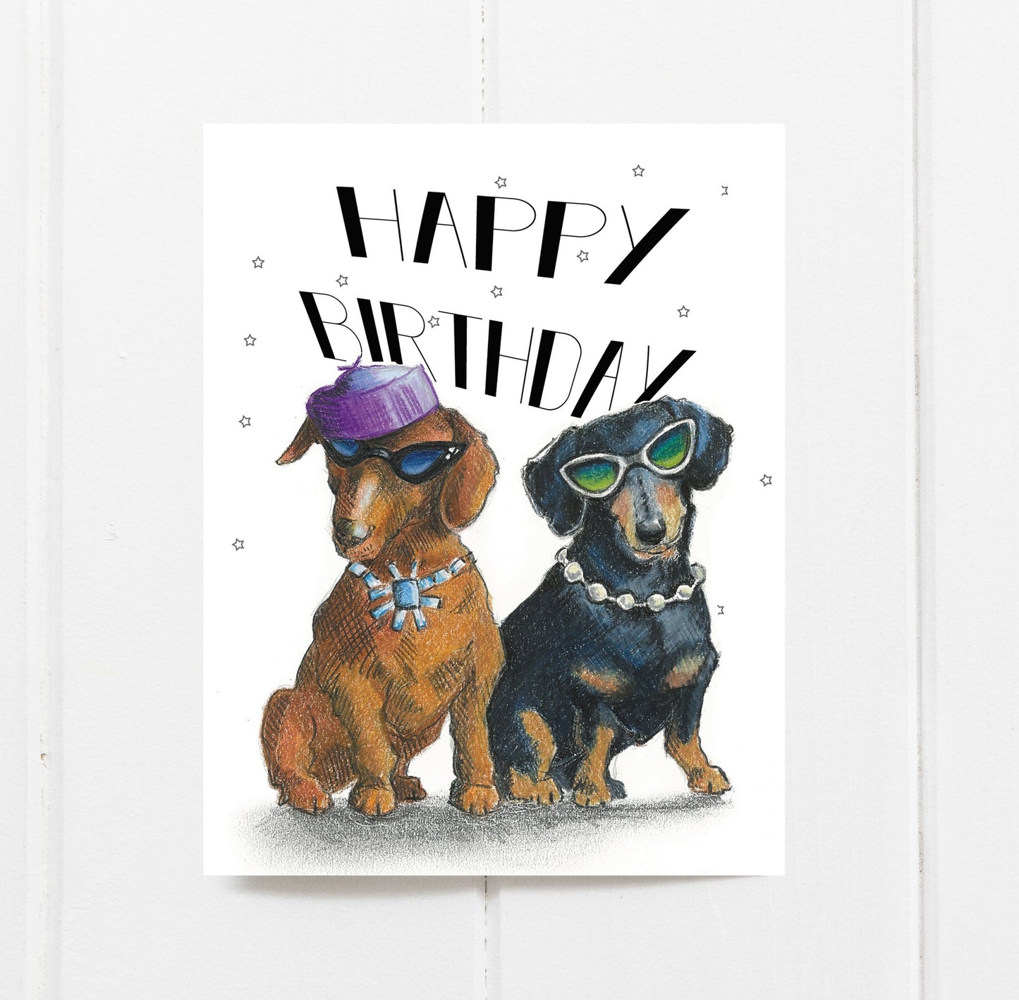 Fabulous Dachshund Birthday Card